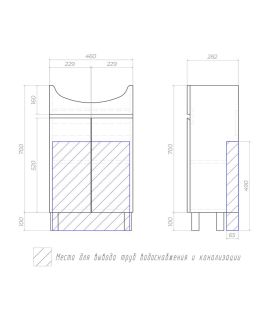 Тумба под раковину напольная Vigo Wing tn.WIN.BAL.50.2D 50 см белый